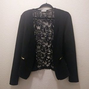 Black Lace Back Blazer